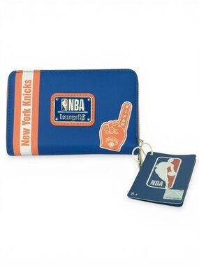 Loungefly NBA New York Knicks Zip Around Wallet Blue Orange Logo NWT